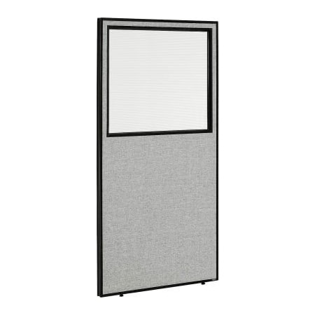 Gec Interion Office Partition Panel With Partial Window, 36-1/4inW x 96inH, Gray OFP036R-96W-GY